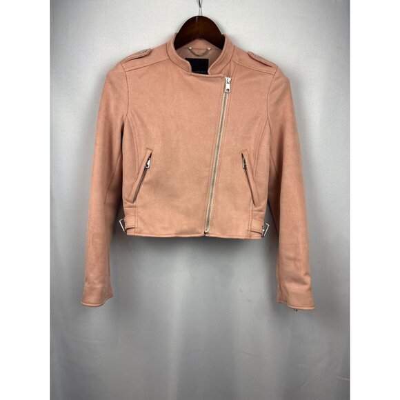 Women’s Banana Republic XS Peach Suede Biker Jacket - Picture 1 of 6